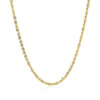 10K Yellow Gold Hollow Diamond-Cut Rope Chain, 2 mm
