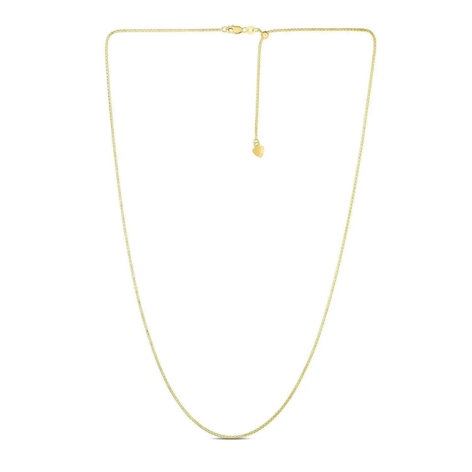 14K Yellow Gold Adjustable Chain 1.10mm