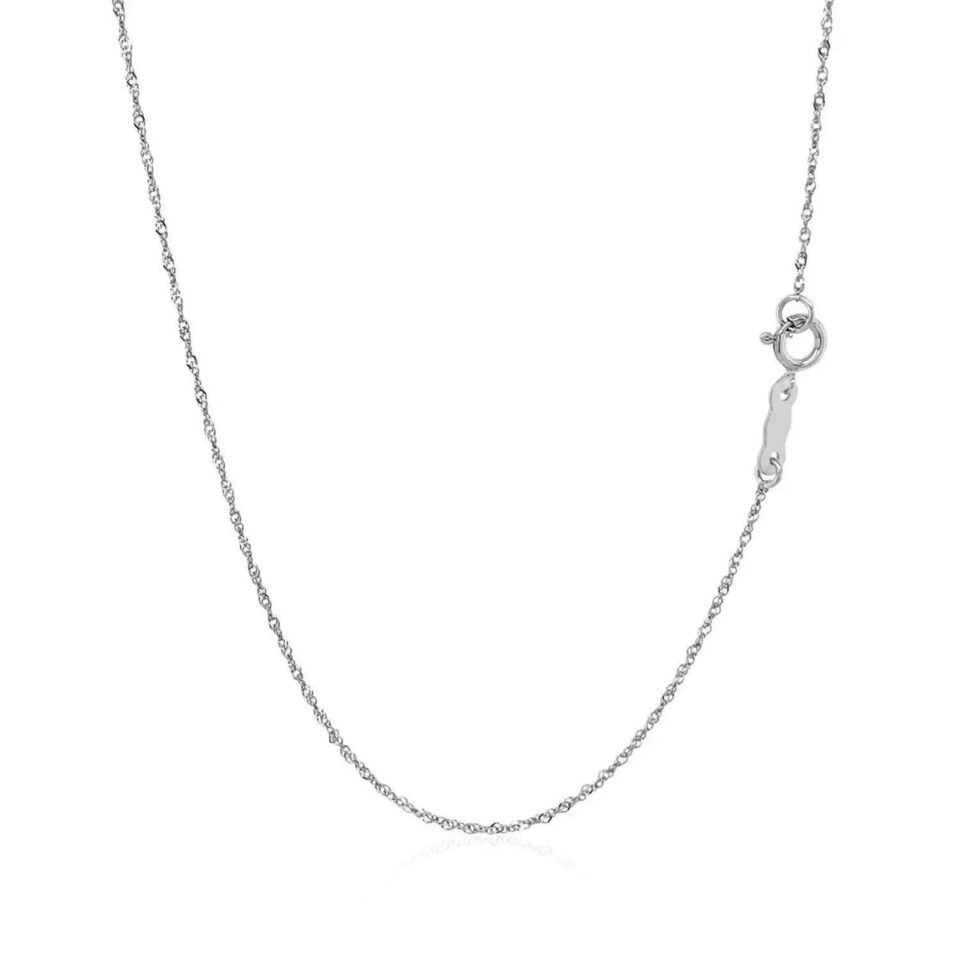 14K White Gold Singapore Chain 0.8mm