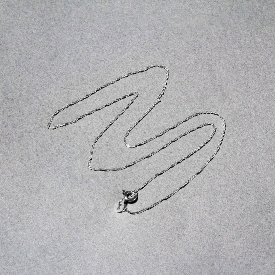 14K White Gold Singapore Chain 0.8mm