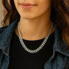 Sterling Silver, Rhodium Plated Curb Chain 7.90mm