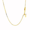 0.85mm adjustable chain in solid 14K yellow gold
