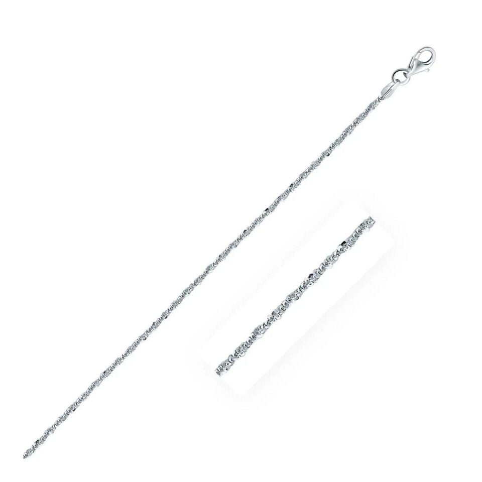 Sterling Silver, Rhodium Plated Chain 1.60mm