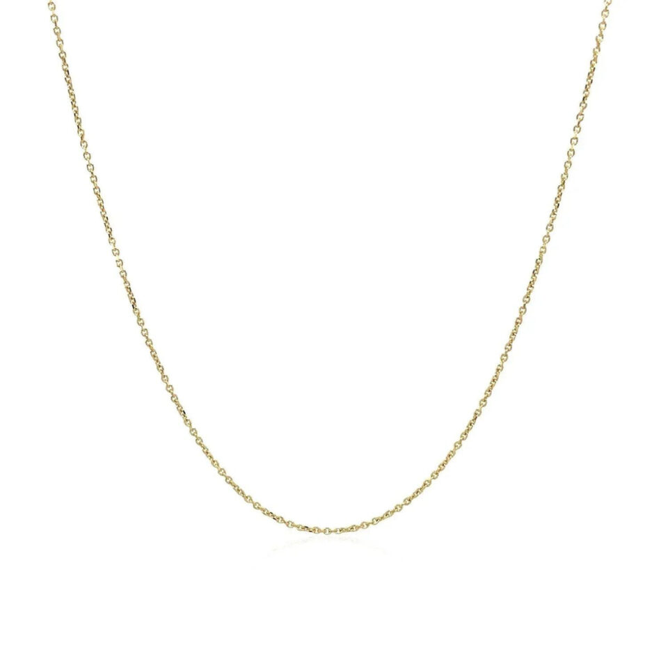 10K Yellow Gold Cable Chain 0.50mm