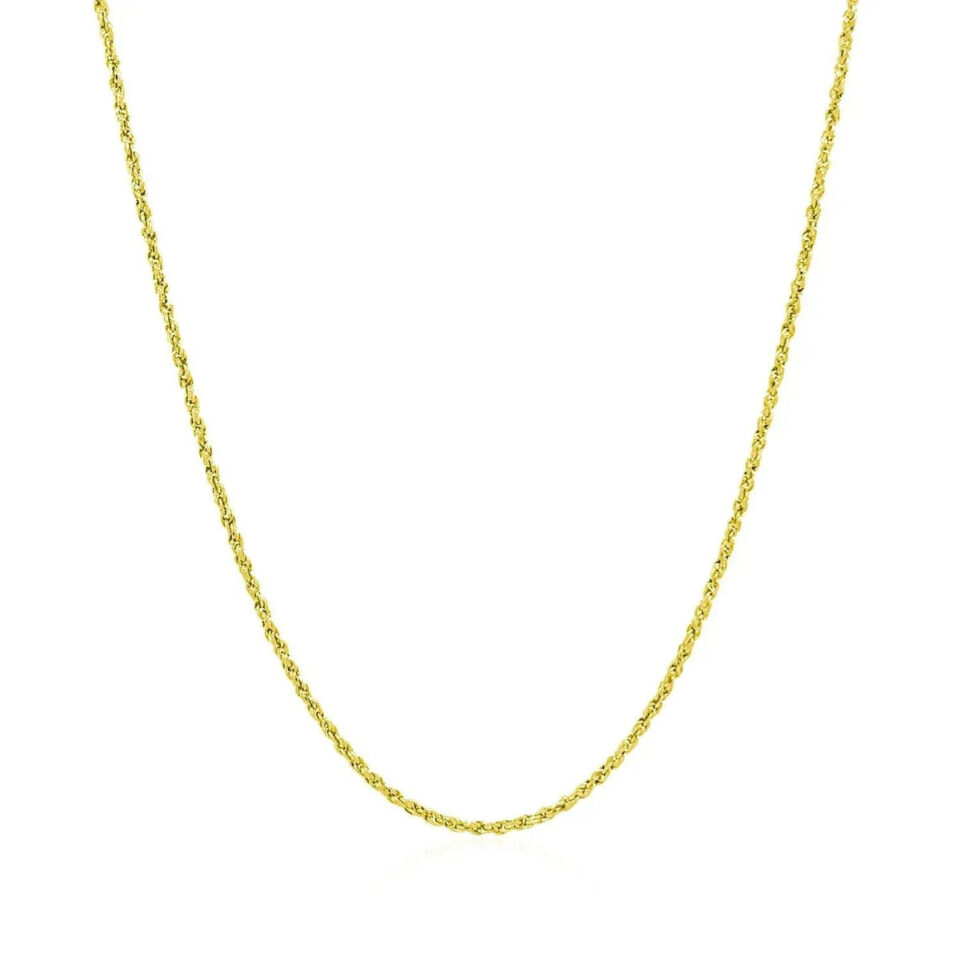 Adjustable rope chain in solid 14K yellow gold, view 4