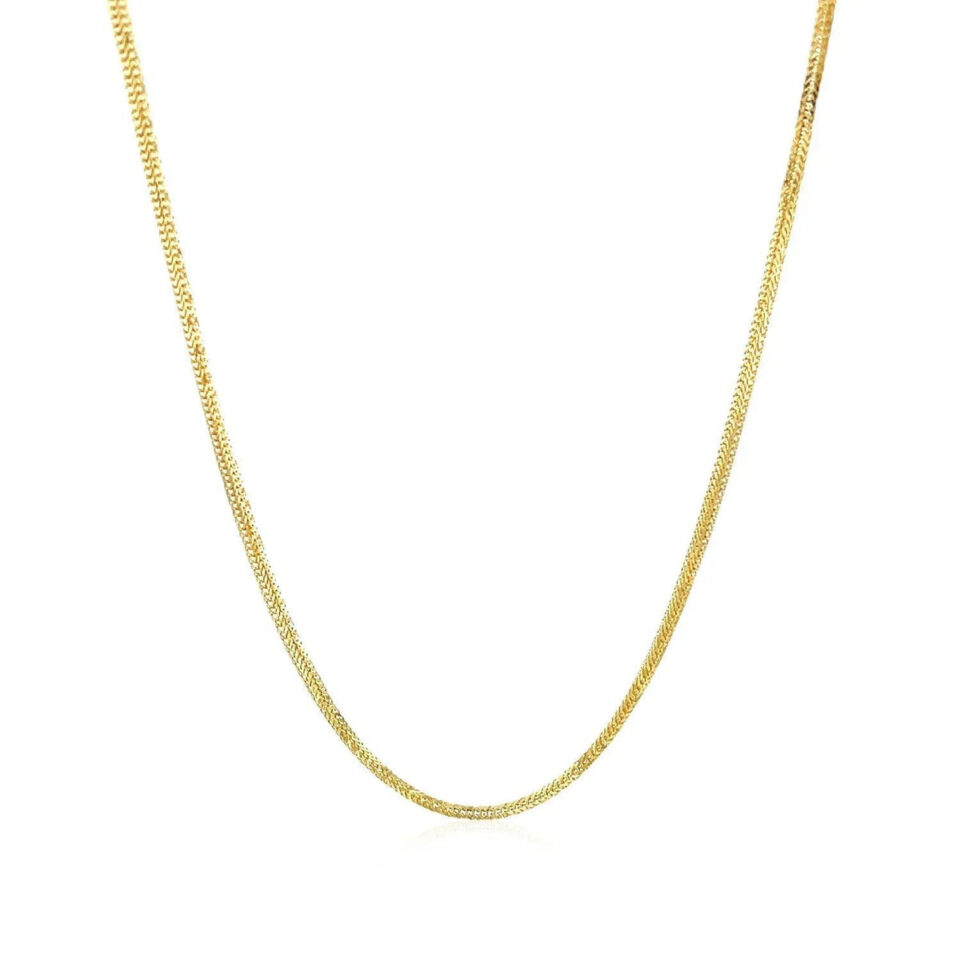 14K Yellow Gold Foxtail Chain, 1 mm