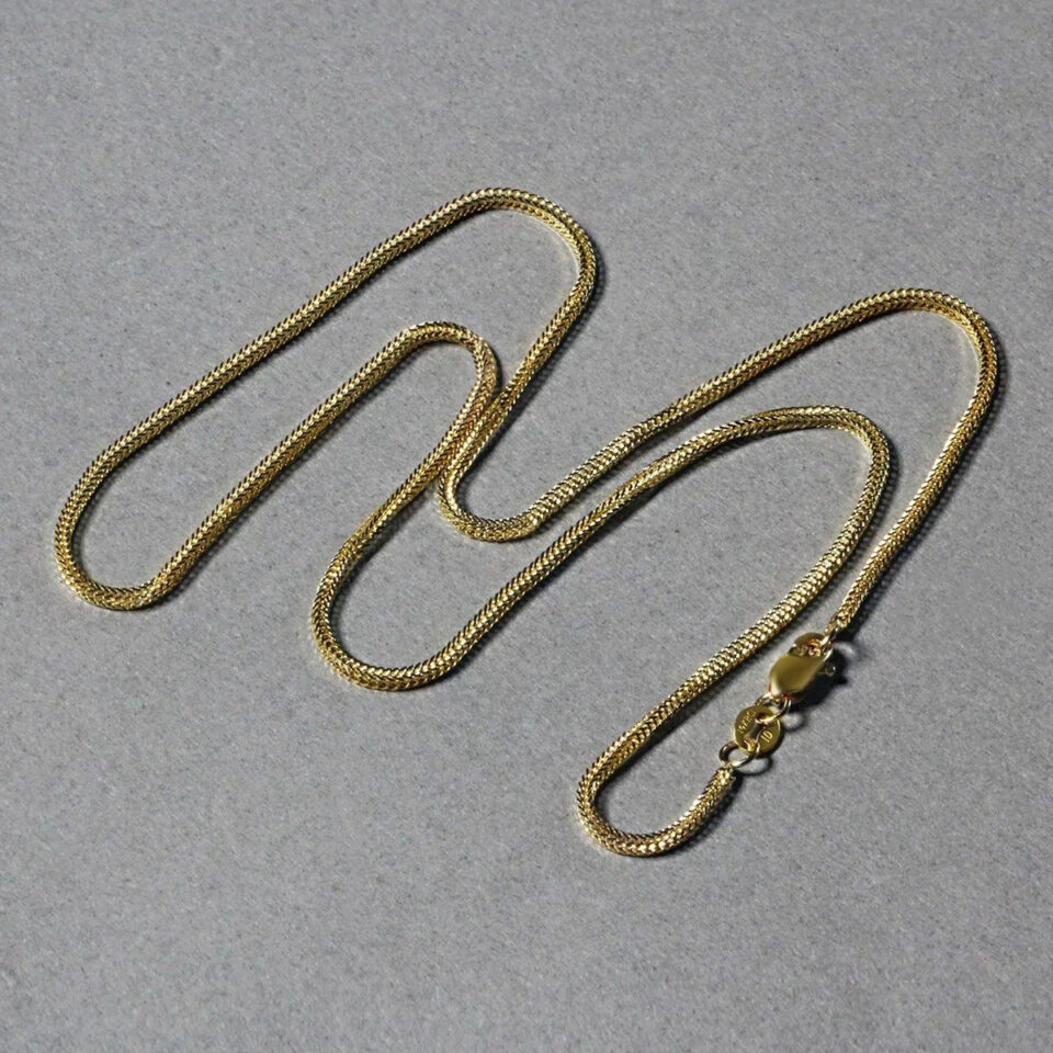 14K Yellow Gold Foxtail Chain, 1 mm