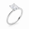 3 ct tw lab-grown diamond radiant solitaire ring in solid 10K white gold, engagement ring, view 3