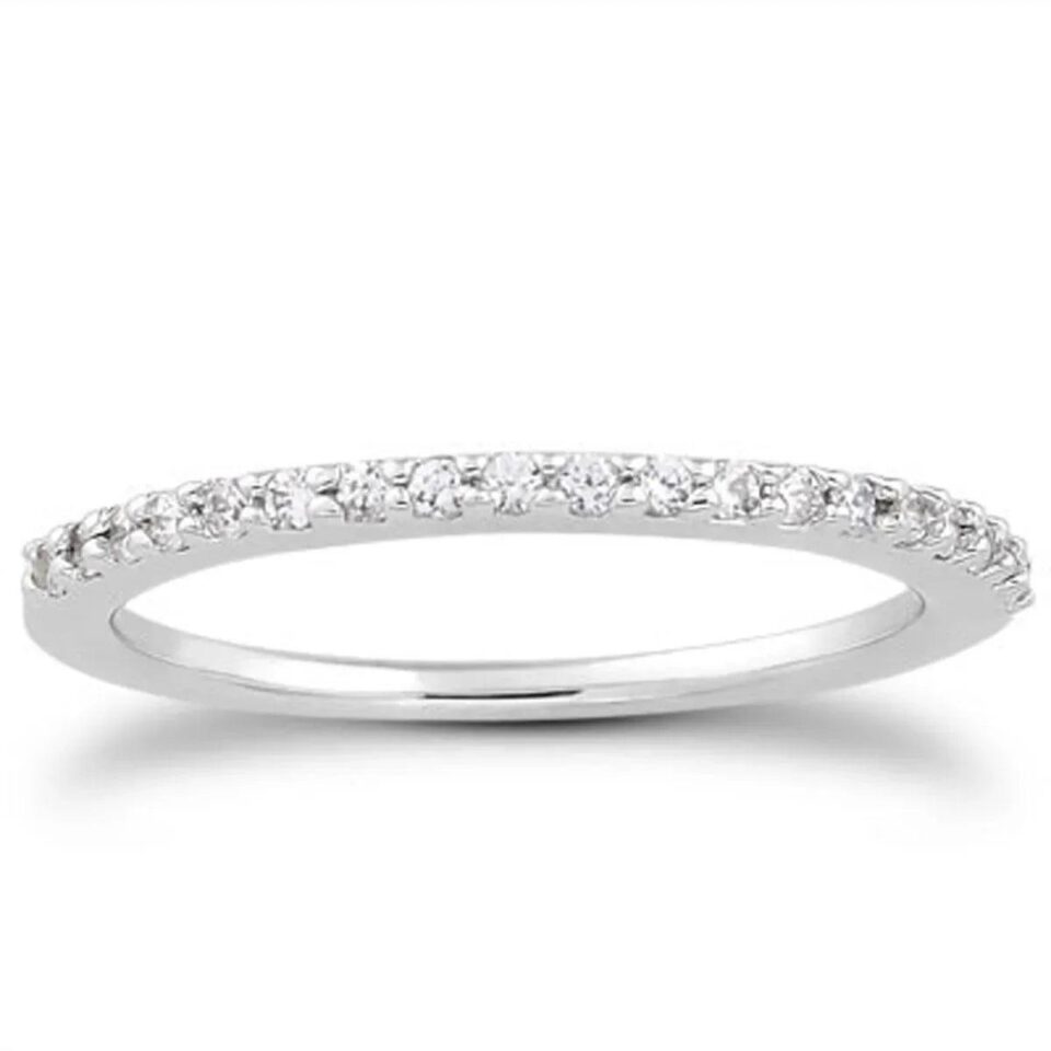 14K White Gold Lab-Grown Diamond Band Slim
