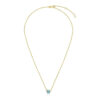 Round topaz necklace in solid 14K yellow gold