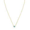 Round topaz necklace in solid 14K yellow gold, view 2