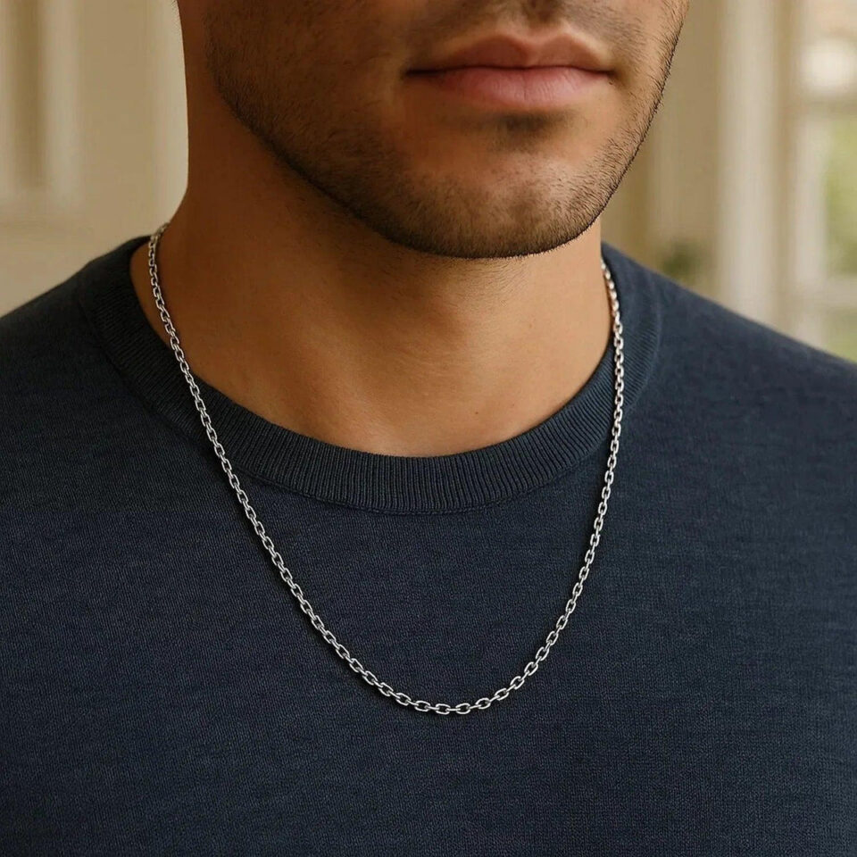 14K White Gold Cable Chain 2.20mm