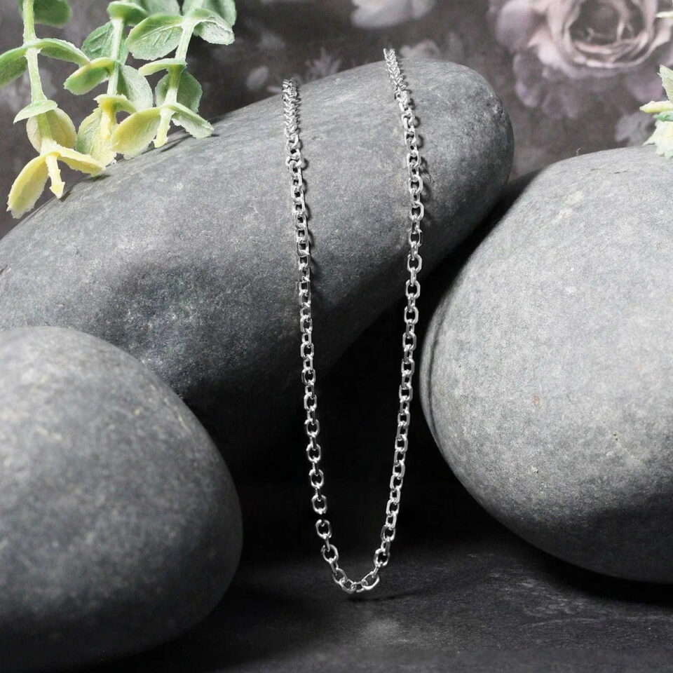 14K White Gold Cable Chain 2.20mm