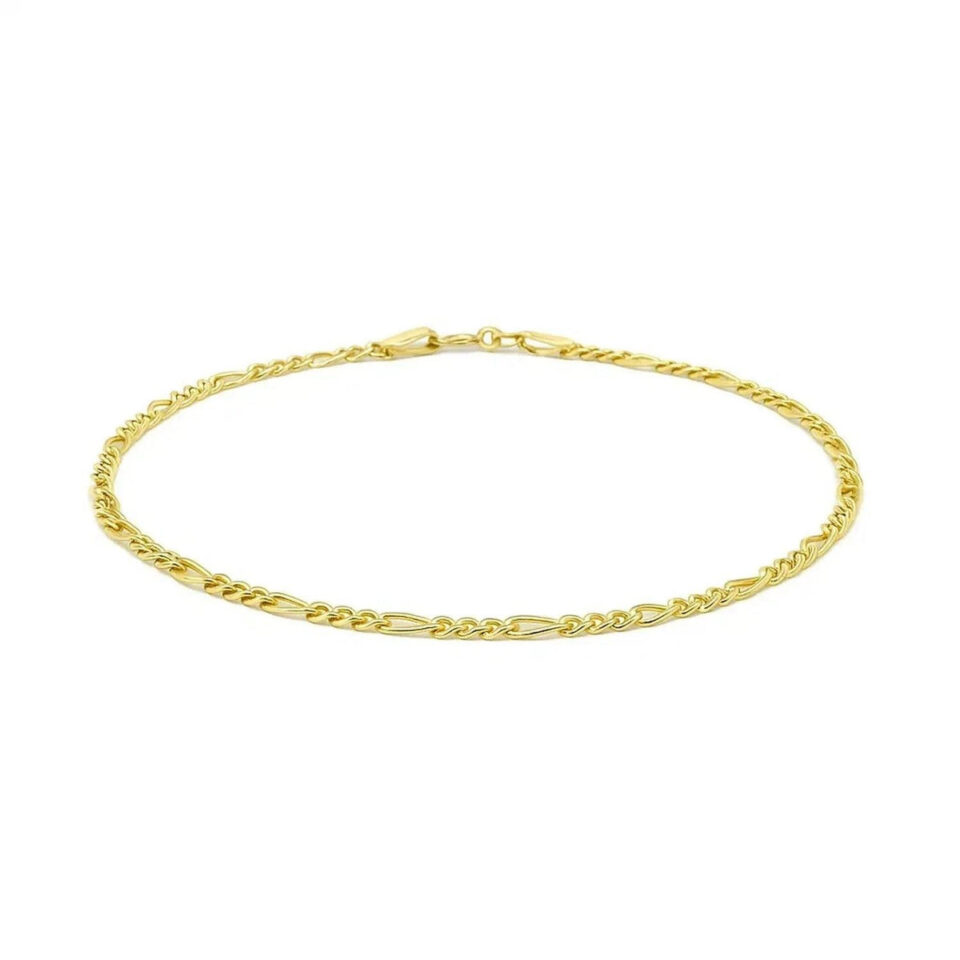 14K Yellow Gold Figaro Bracelet 1.90mm
