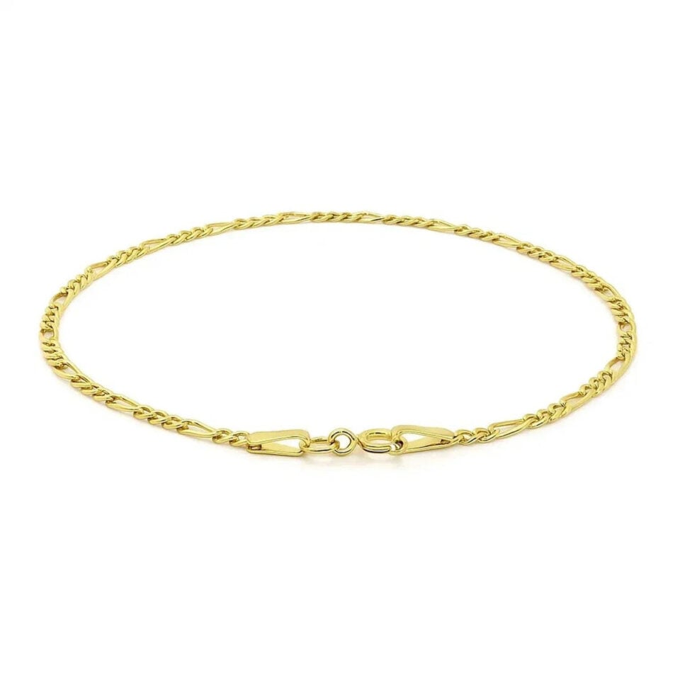 14K Yellow Gold Figaro Bracelet 1.90mm