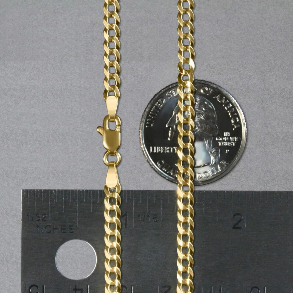 10K Yellow Gold Curb Chain 3.60mm