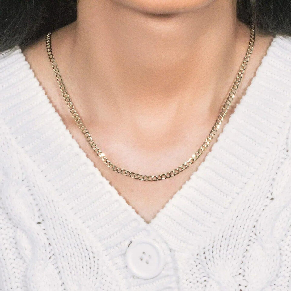 10K Yellow Gold Curb Chain 3.60mm