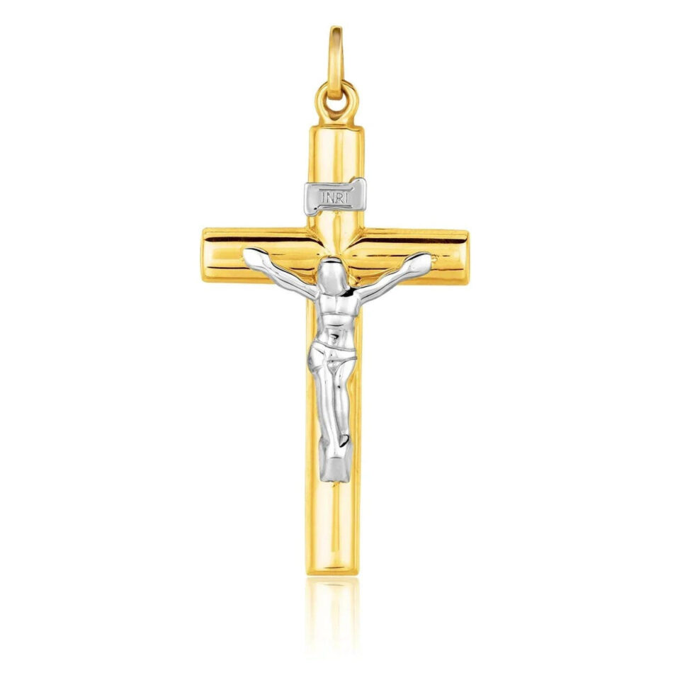 14K Two-Tone Gold Cross Pendant