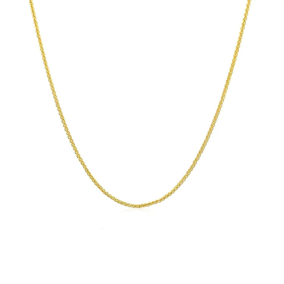 14K Yellow Gold Wheat Round Chain 1.00mm