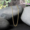 14K Yellow Gold Round Wheat Chain, 1 mm