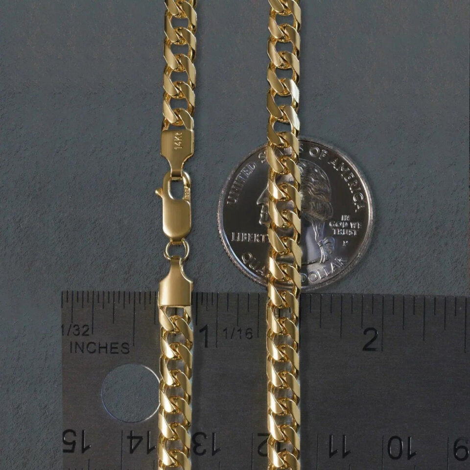 6.6 mm lite figaro chain in solid 10K yellow gold, view 7
