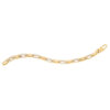 7 mm mother of pearl paperclip gem link bracelet in solid 14K yellow gold, view 5