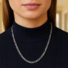 3.80mm figaro chain in solid 14K white gold, view 10