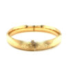 10 mm floral carved bangle in solid 14K yellow gold, view 3