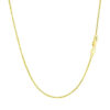 1 mm octagonal box chain in solid 14K yellow gold, view 3
