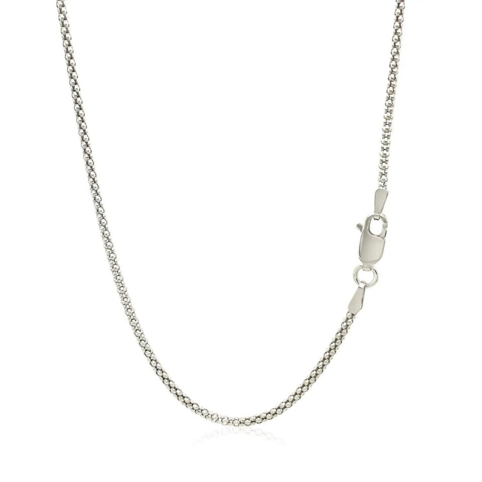 Sterling silver, rhodium plated chain 1.8mm, view 3
