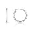 14K White Gold Polished Hoop Earrings 2x15mm