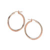 2x25mm polished hoop earrings in solid 14K rose gold