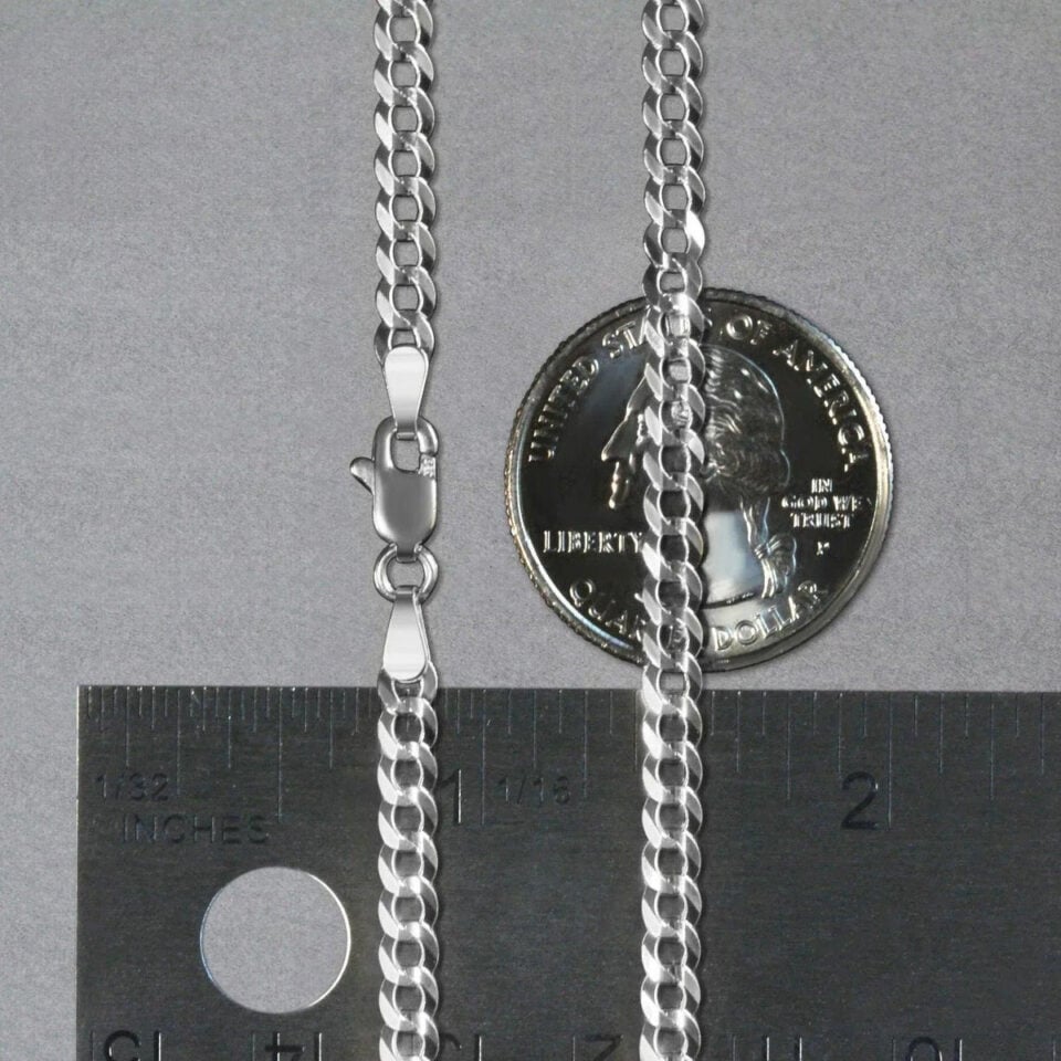 14K White Gold Curb Chain