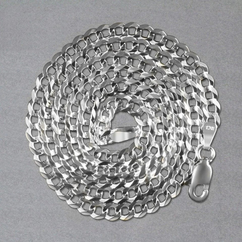 14K White Gold Curb Chain
