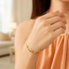 Adjustable ring in solid 14K yellow gold, view 3
