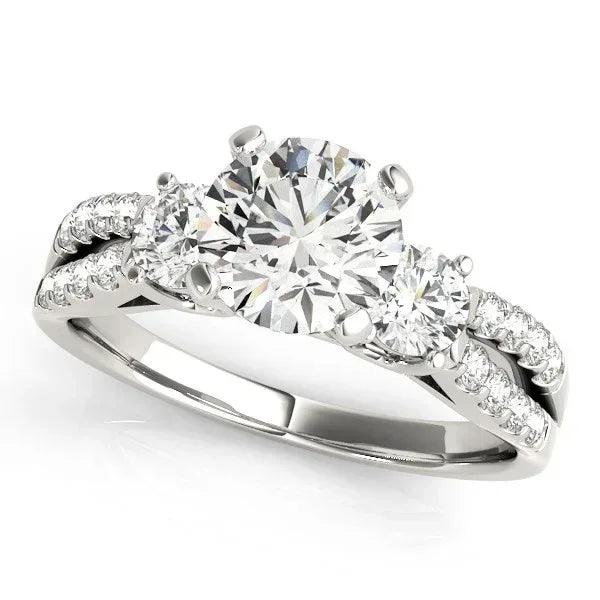 14K White Gold Round Lab-Grown Diamond Engagement 2cttw