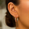 14K Rose And White Gold Hoop Earrings