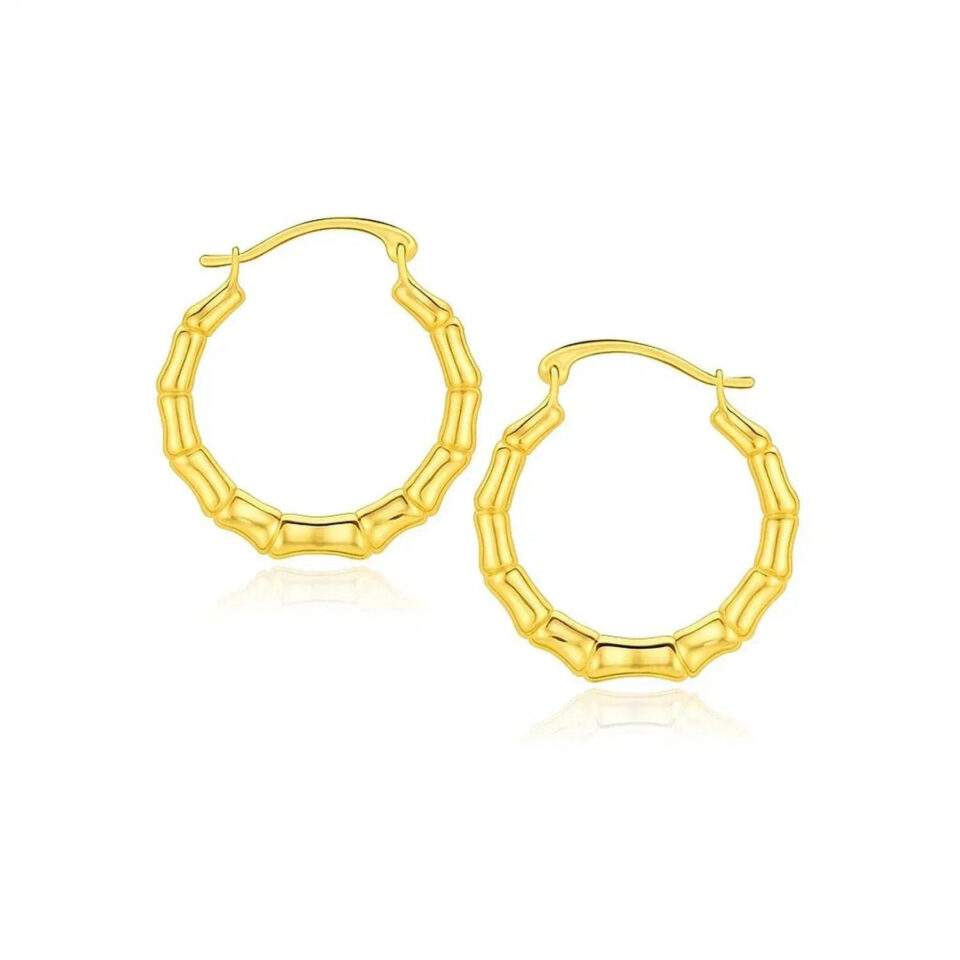 10K Yellow Gold Hoop Earrings Branch