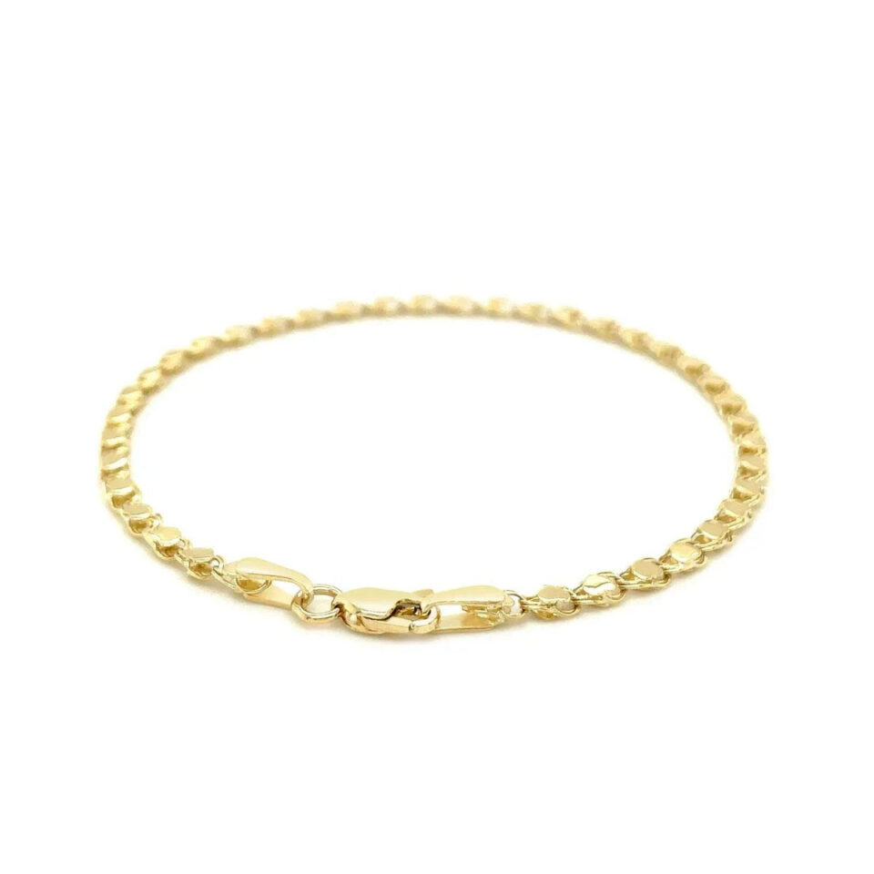 14K Yellow Gold Heart Bracelet 3.00mm
