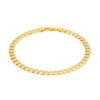 14K Two-Tone Gold Pave Curb Bracelet 7.00mm