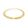 14K Two-Tone Gold Pave Curb Bracelet 7.00mm