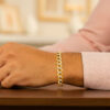 14K Two-Tone Gold Pave Curb Bracelet 7.00mm
