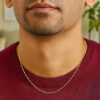 14K Yellow Gold Diamond-Cut Alternating Bead Chain, 1.1 mm