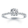 14K White Gold Lab-Grown Diamond Engagement Shared Prong Accents Ring