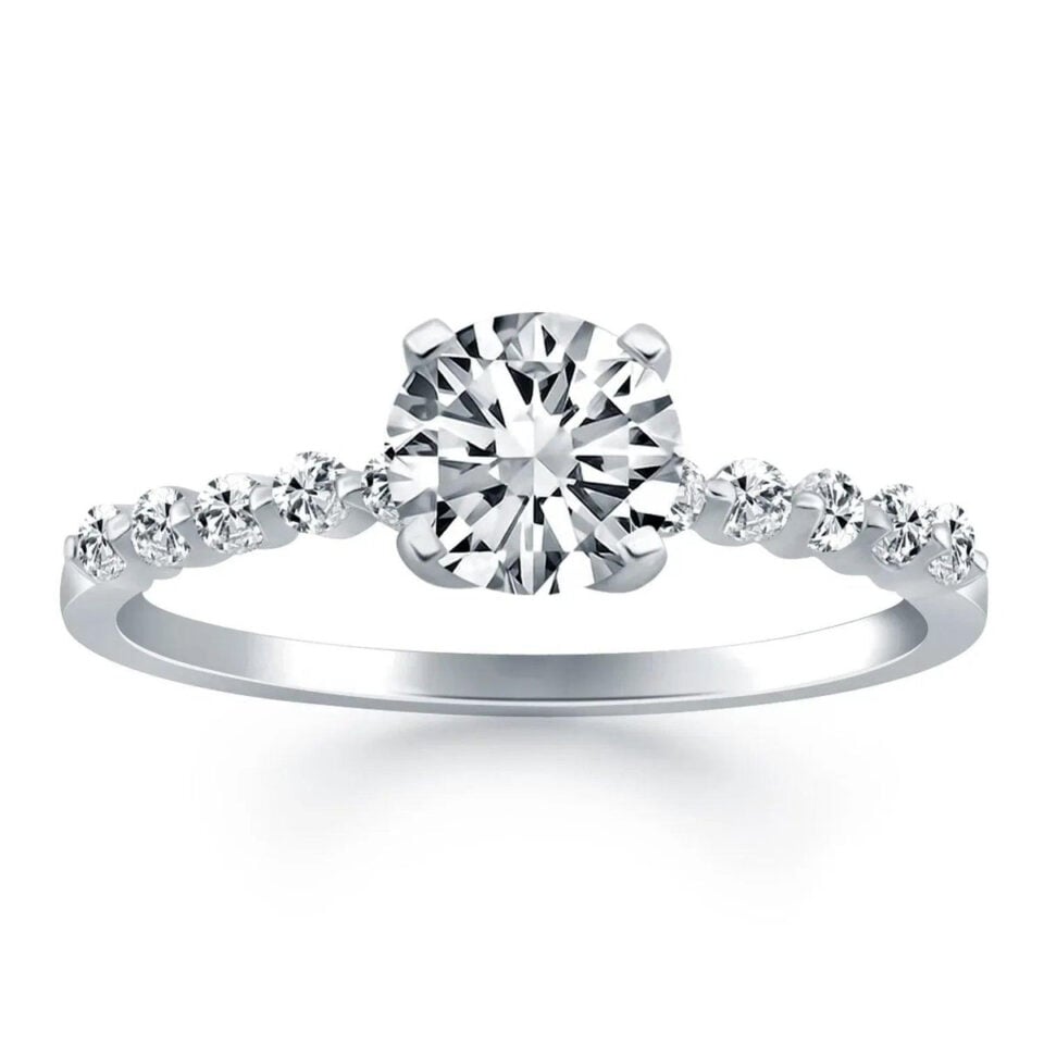 14K White Gold Lab-Grown Diamond Engagement Ring Shared