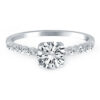 14K White Gold Lab-Grown Diamond Engagement Shared Prong Accents Ring