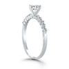 14K White Gold Lab-Grown Diamond Engagement Shared Prong Accents Ring