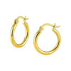 14K Yellow Gold Polished Hoop Earrings 2x15mm