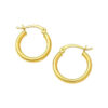 14K Yellow Gold Polished Hoop Earrings 2x15mm