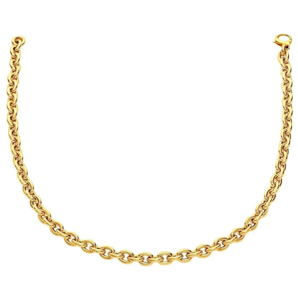 14K Yellow Gold Polished Cable Necklace Link